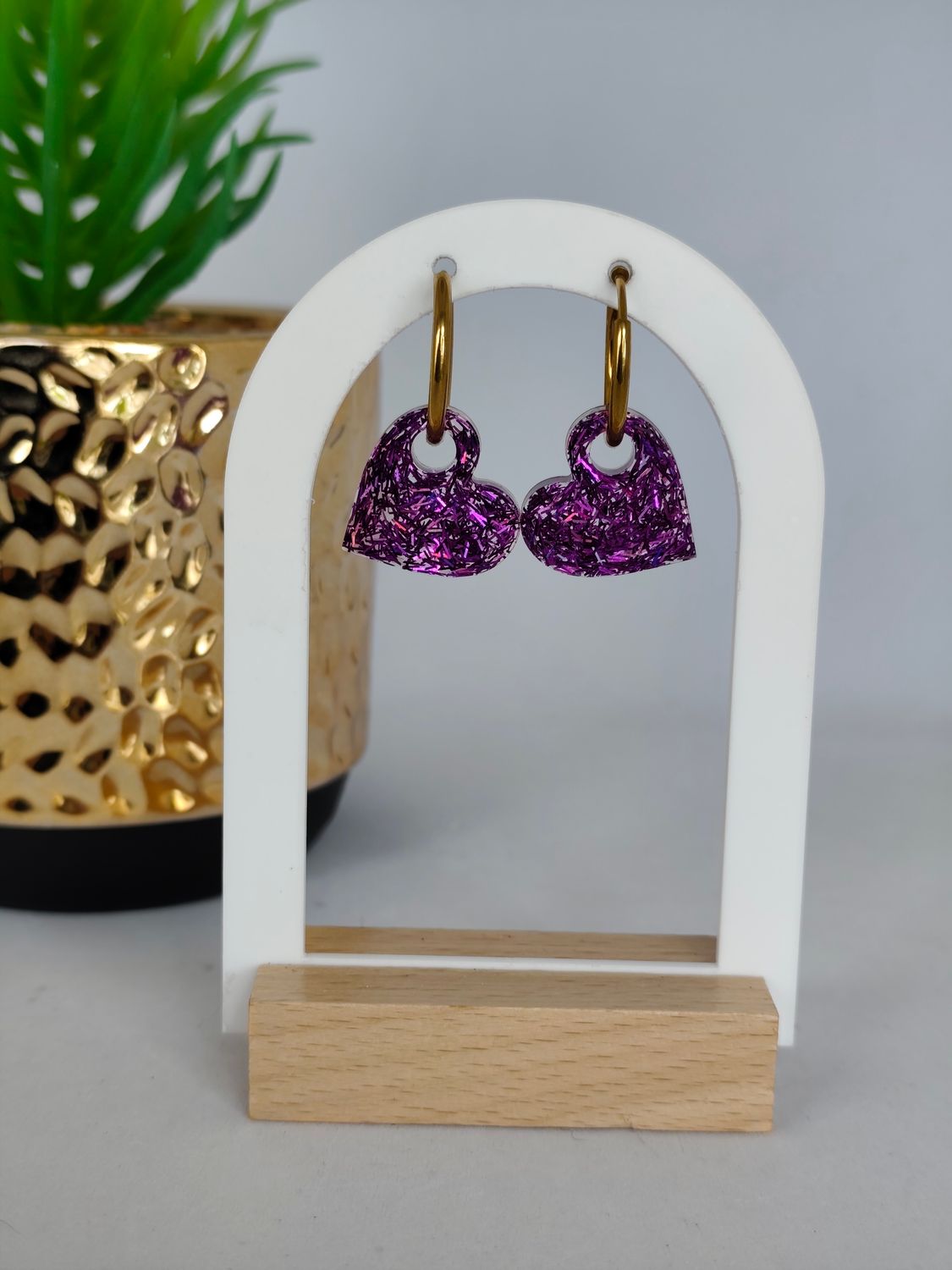 Coeur - violet paillettes