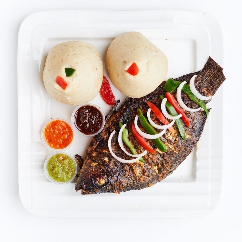Banku with Grilled Tilapia
