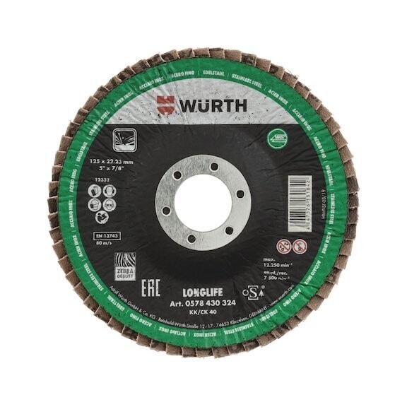 Wurth 115mm flap disc 80grit
