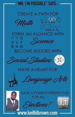 Keith L. Brown Blue Education Poster (Quantities beginning at 10)