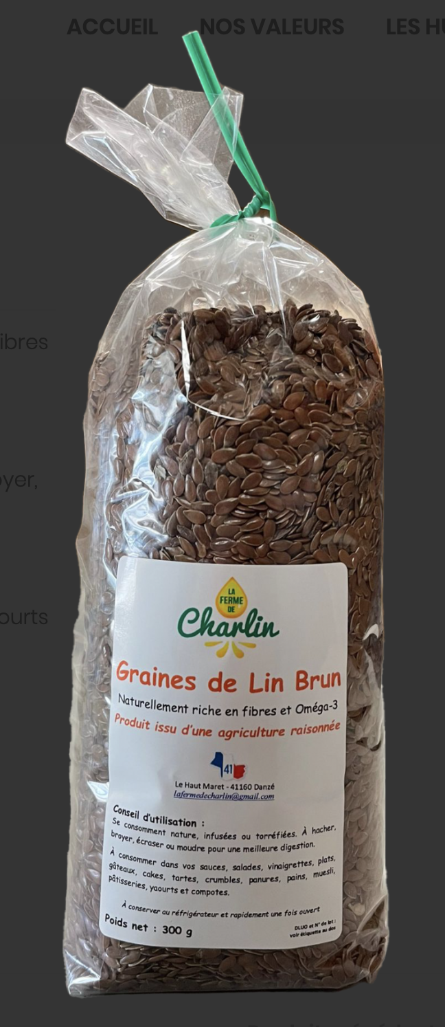 GRAINES DE LIN BRUN DE LA FERME - 300gr