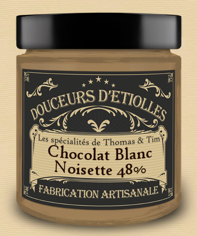 CHOCOLAT BLANC 48% de NOISETTE - 220gr