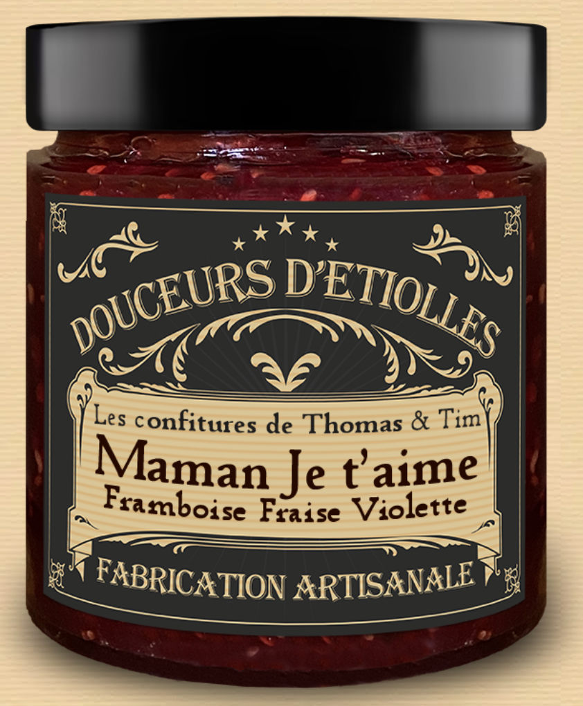 MAMAN JE T&#39;AIME - FRAMBOISE - FRAISE - VIOLETTE - 220gr