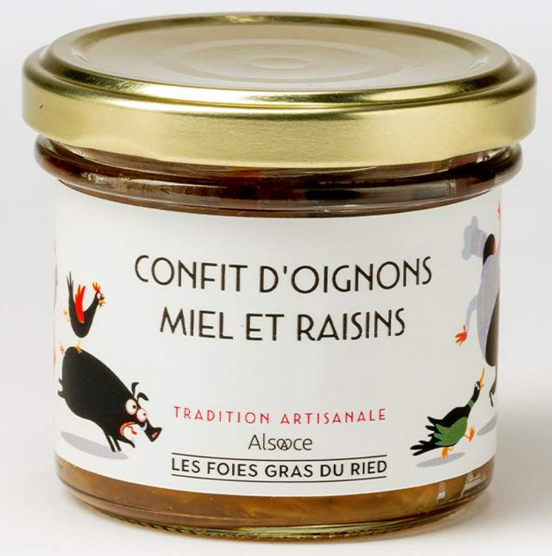 CONFIT D&#39;OIGNONS MIEL ET RAISINS - 100g