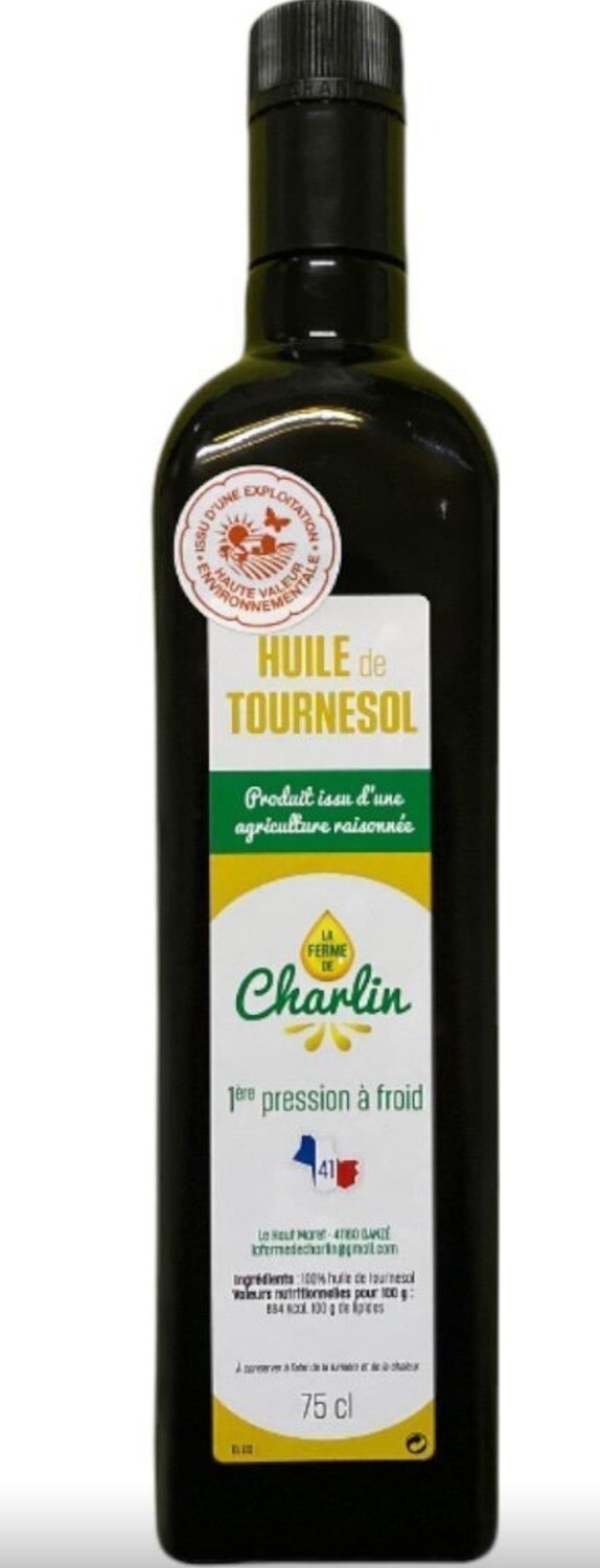 HUILE DE TOURNESOL DE LA FERME - Bouteille de 75cl