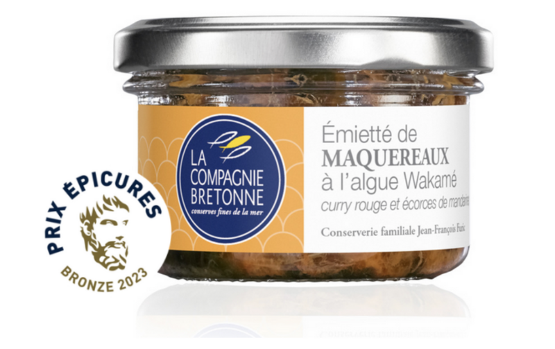 Emietté de Maquereaux à l&#39;Algue Wakamé, Curry rouge et Ecorce de Mandarine