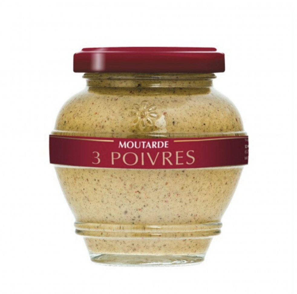 MOUTARDE FRANÇAISE - RECETTE AUX 3 POIVRES - 55g