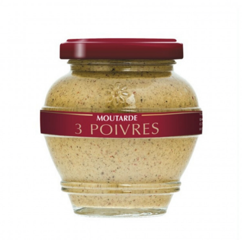 MOUTARDE FRANÇAISE - RECETTE AUX 3 POIVRES - 55g