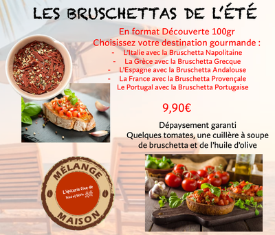 LES BRUSCHETTAS - FORMAT DECOUVERTE 100gr LES BRUSCHETTAS - FORMAT DECOUVERTE 100gr