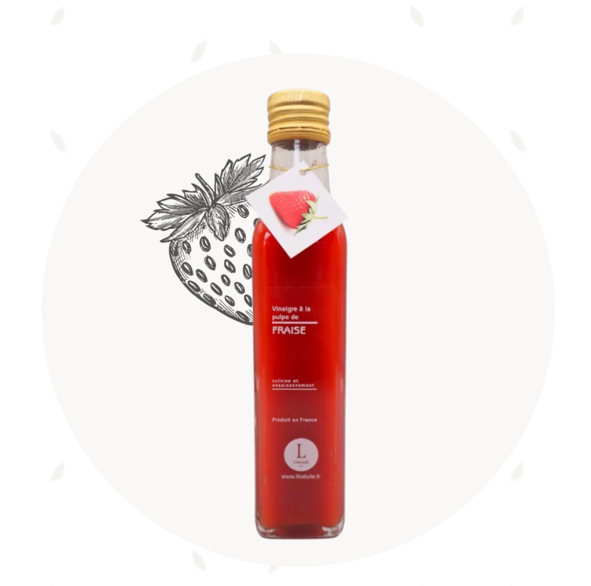 VINAIGRE PREMIUM À LA PULPE DE FRAISE - 10CL