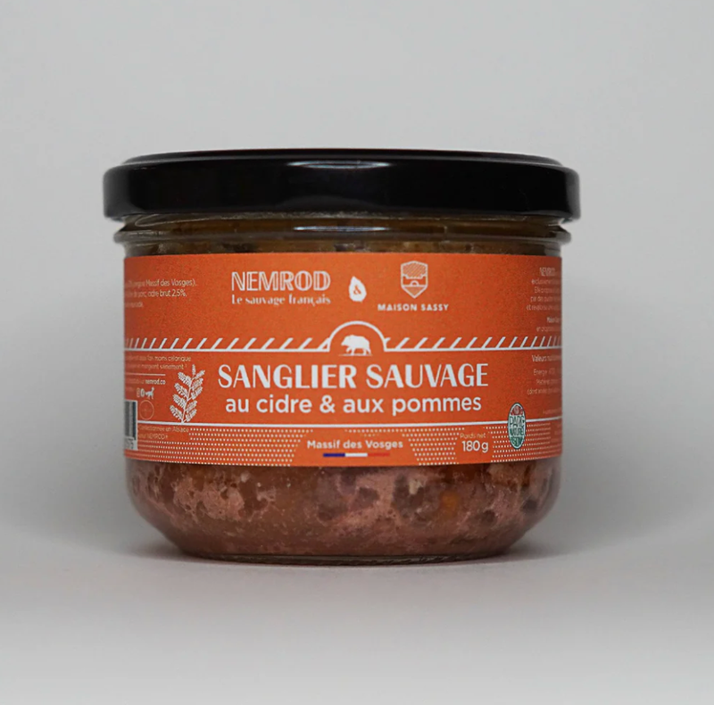 TERRINE DE SANGLIER SAUVAGE AU CIDRE ET AUX POMMES - 180GR