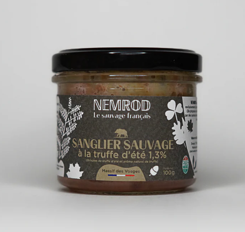 TERRINE DE SANGLIER SAUVAGE À LA TRUFFE D&#39;ÉTÉ - 100GR