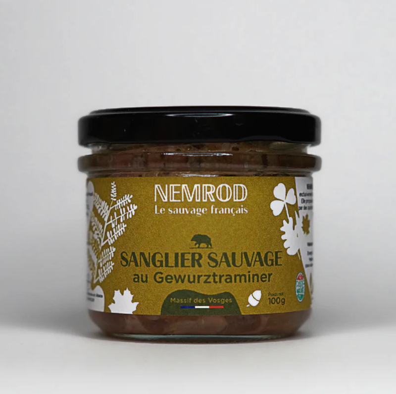 TERRINE DE SANGLIER SAUVAGE AU GEWURZTRAMINER - 180GR