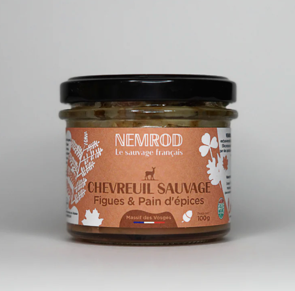 TERRINE DE CHEVREUIL SAUVAGE - FIGUES ET PAIN D&#39;EPICES  - 180GR