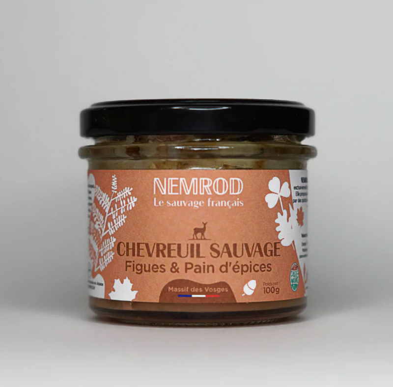 TERRINE DE CHEVREUIL SAUVAGE - FIGUES ET PAIN D&#39;EPICES  - 180GR
