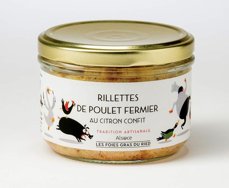 Rillettes de poulet Fermier au citron confit - 180gr