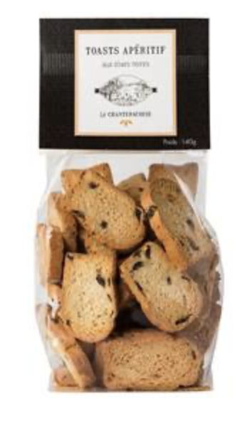 TOASTS APERITIF AUX OLIVES NOIRES - 140gr TOASTS APERITIF AUX OLIVES NOIRES - 140gr