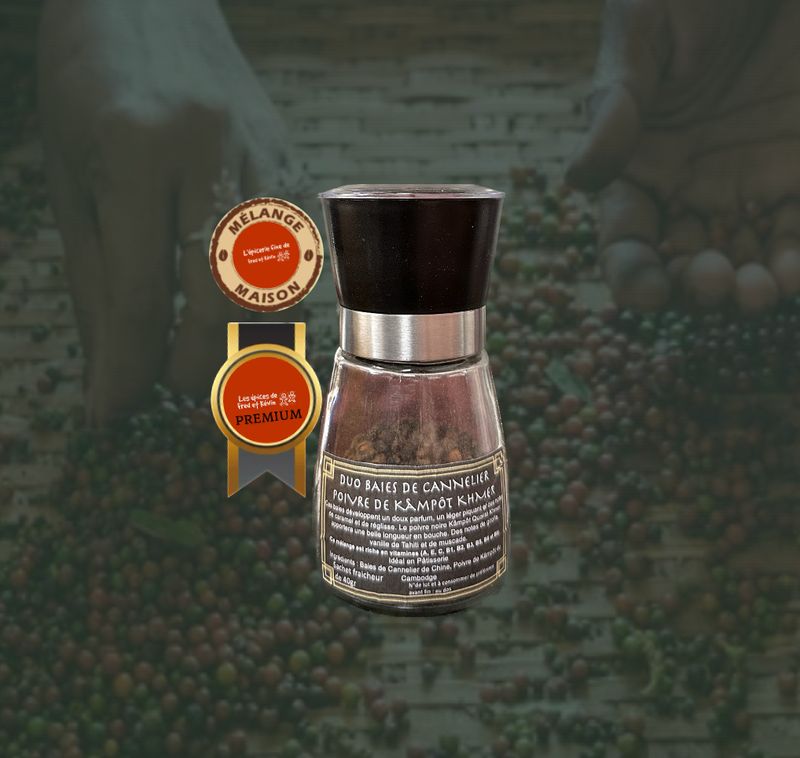 MELANGE PÂTISSIER : Baies de Cannelier /Poivre de Kâmpôt Khmer - 2 options au choix