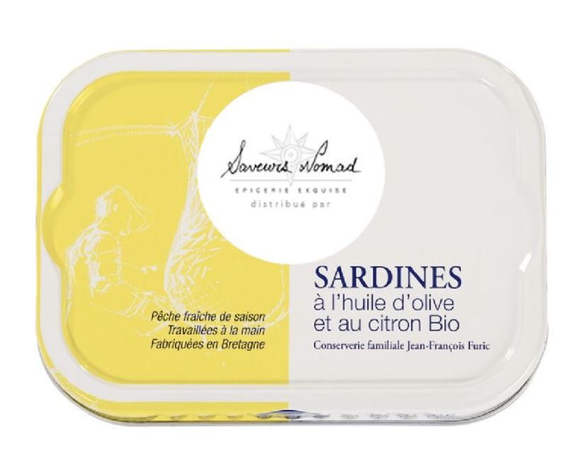 SARDINES A L'HUILE D'OLIVE EXTRA VIERGE BIO  ET CITRON BIO - 115gr