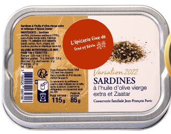 SARDINES A L'HUILE D'OLIVE VIERGE EXTRA ET ZAATAR - VARIATION 2022 - 115g