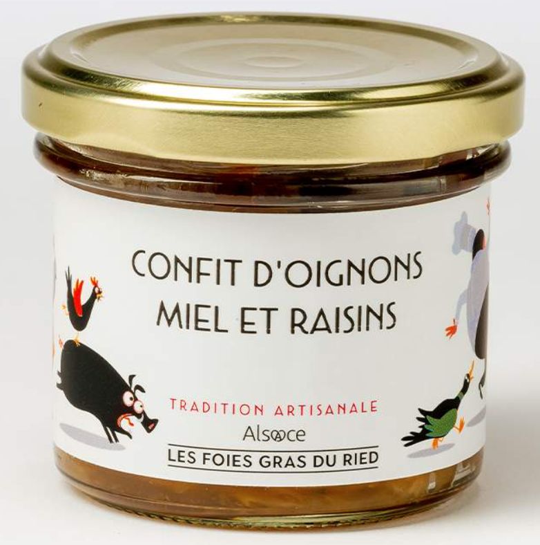 CONFIT D'OIGNONS MIEL ET RAISINS - 100g CONFIT D'OIGNONS MIEL ET RAISINS - 100g