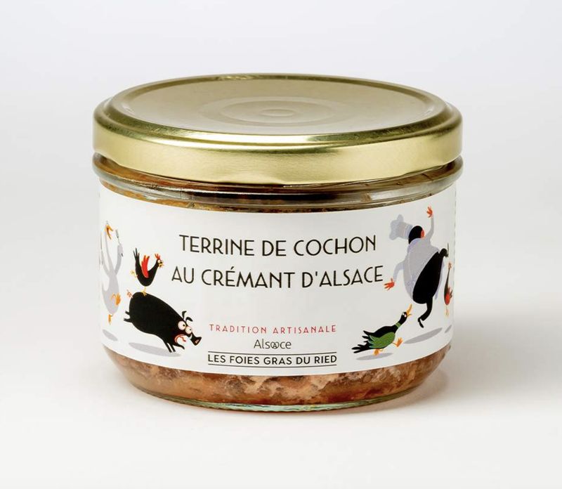 Terrine de porc fermier au Crémant d'Alsace - 180gr
