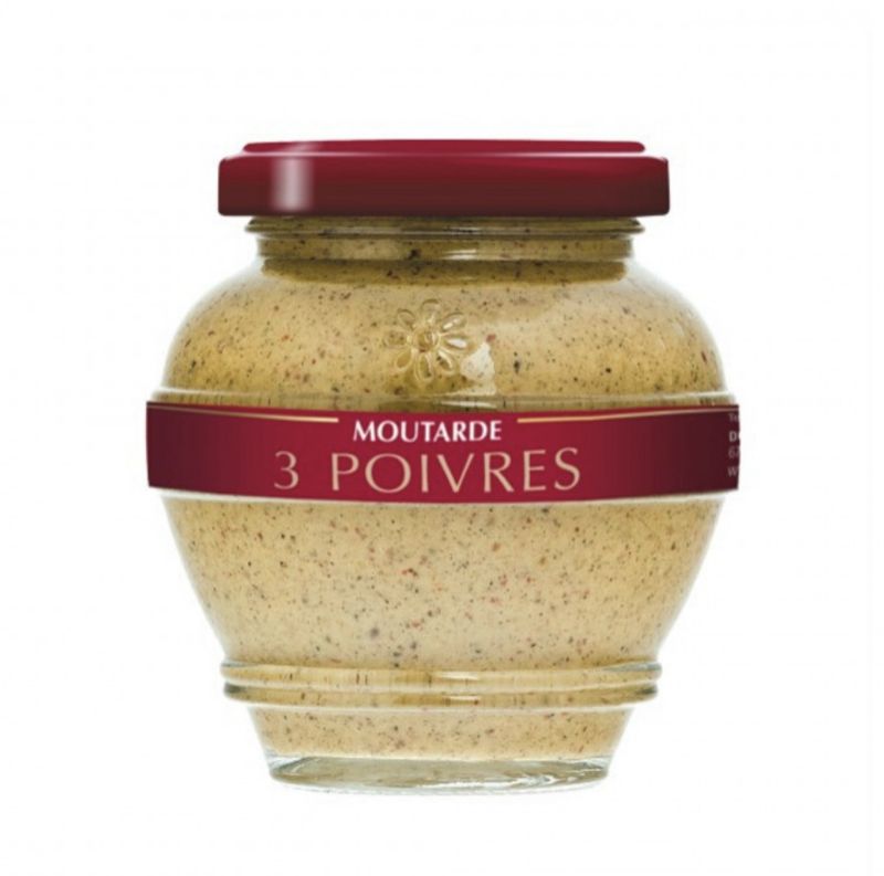 MOUTARDE FRANÇAISE - RECETTE AUX 3 POIVRES - 200g