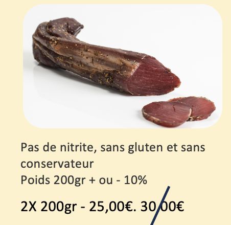 DUO DE FILET MIGNON NATURE + AIL DES OURS : 2X200gr