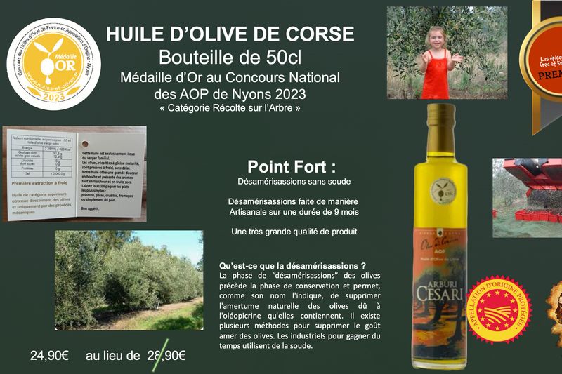 DELICES DE CORSE - HUILE D'OLIVES DE LOUIS CESARI