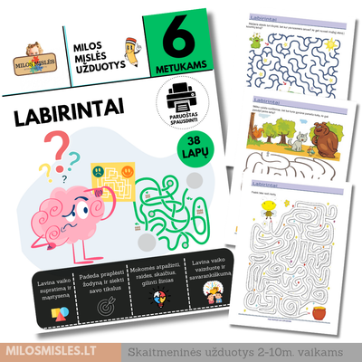 Lavinamoji užduočių knyga &#39;Labirintai&#39; PDF