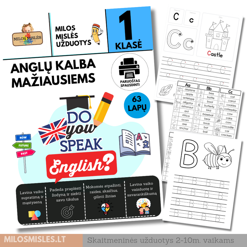 Lavinamoji užduočių knyga &#39;Anglų Kalba Mažiausiems&#39; PDF