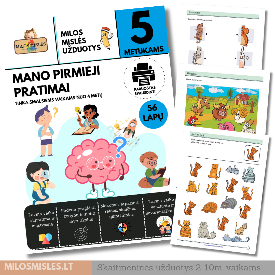 Lavinamoji užduočių knyga &#39;Mano Pirmieji Pratimai&#39; PDF