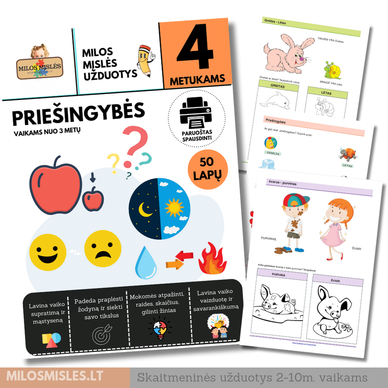 Lavinamoji užduočių knyga &#39;Priešingybės&#39; PDF