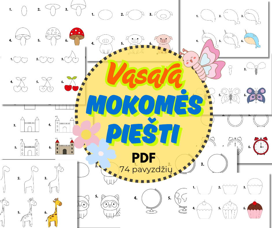 Lavinamoji priemonė &#39; Vasara Mokomės piešti &#39; PDF