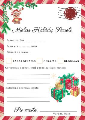 Laiškas Kalėdų Seneliui (šablonas)