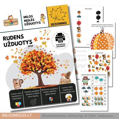 Lavinamoji užduočių knyga 'Rudens užduotys 2024'' PDF