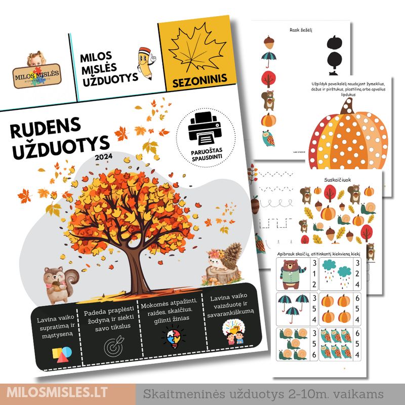 Lavinamoji užduočių knyga 'Rudens užduotys 2024'' PDF