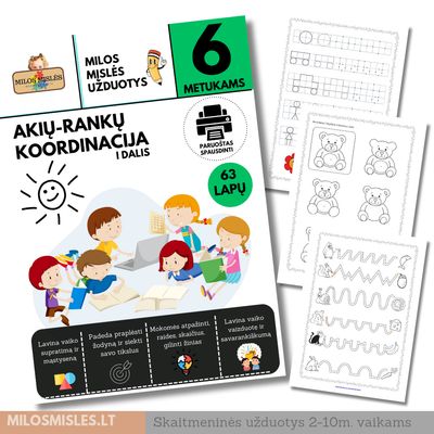 Lavinamoji užduočių knyga 'Akių Rankų Koordinacija' PDF
