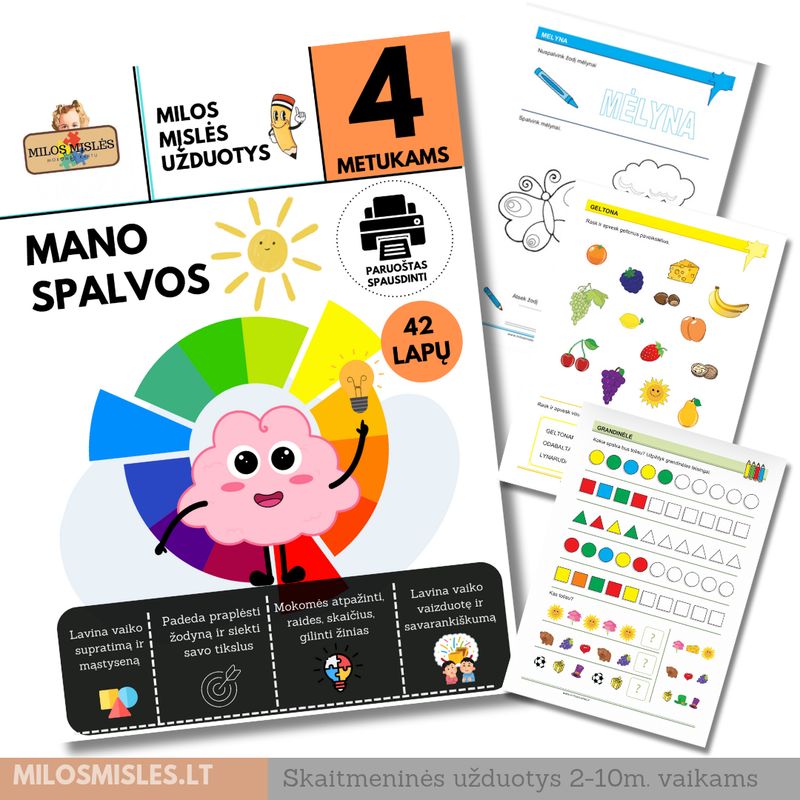 Lavinamoji užduočių knyga 'Mano Pirmos Spalvos' PDF