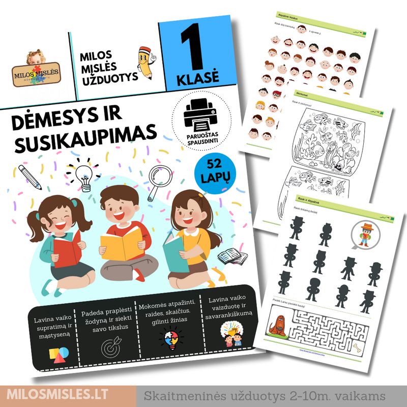 Lavinamoji užduočių knyga 'Dėmesys ir Susikaupimas' PDF