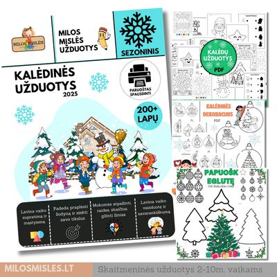 Lavinamoji užduočių knyga 'Kalėdinis Rinkinys 2025' PDF