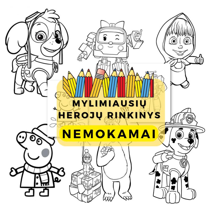 Mylimiausių Herojų Spalvinimo lapai
