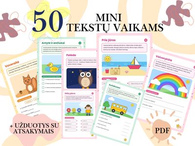 LAVINAMIEJI 50 MINI TEKSTAI VAIKAMS
