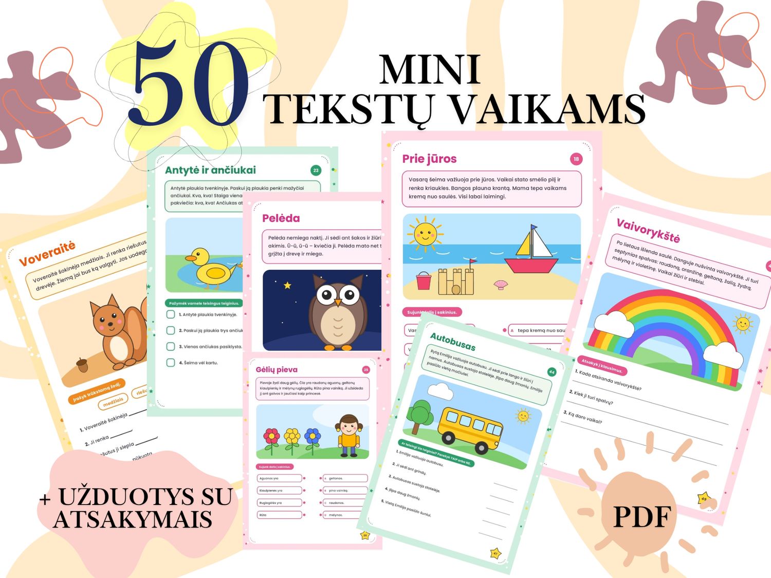 LAVINAMIEJI 50 MINI TEKSTAI VAIKAMS