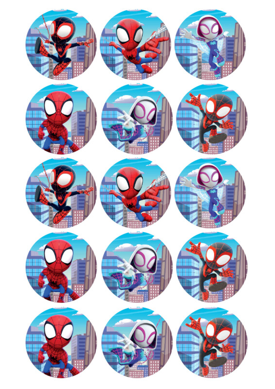12x2" Spidey icing sheet cupcake toppers