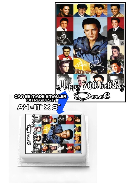 A4 Personalised Elvis collage icing/fondant topper