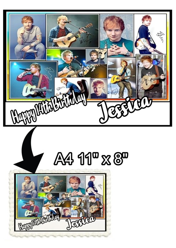 A4 Personalised Ed Sheeran themed icing/fondant topper