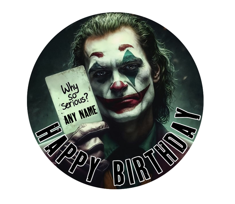 Personalized Joker Edible Cake Topper