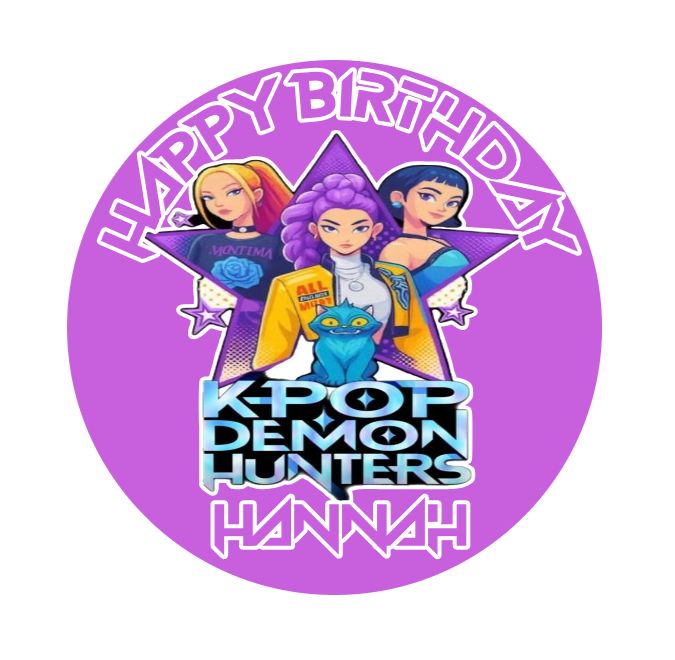 K-pop Themed edible cake topper | any name Demon Hunters Themed 7.5 inch topper