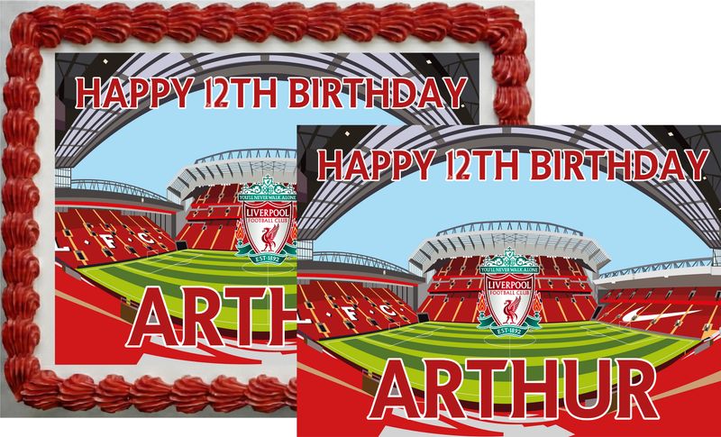 Liverpool Stadium Edible Photo Cake Topper